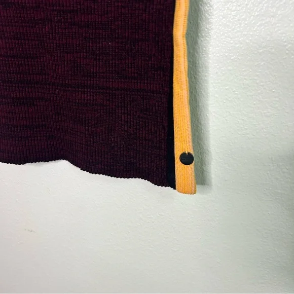 Scotch & Soda burgundy and yellow stripe ribbed sweater skirt - Picture 2 of 6